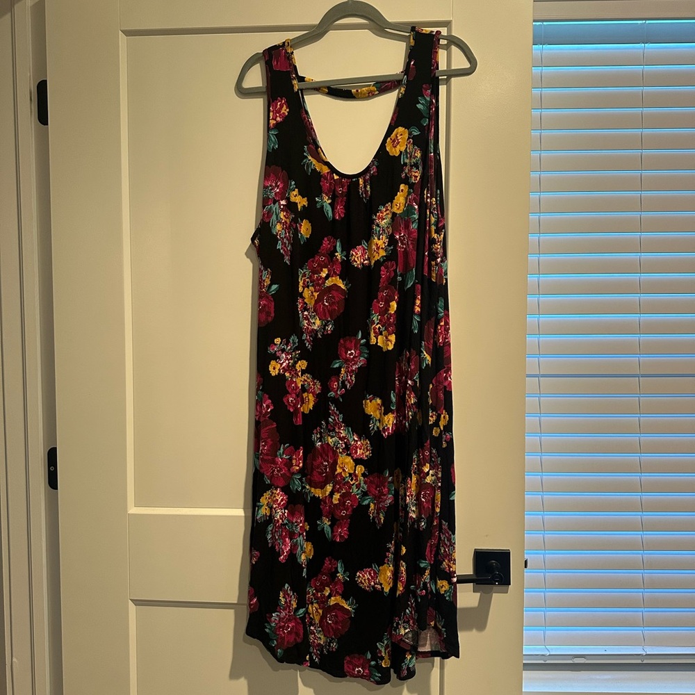 Maurices Black and Red Asymmetrical Sundress